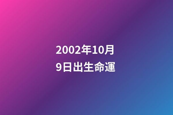 2002年10月9日出生命運 (2002年9月10日陽歷)